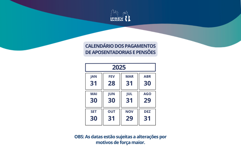 Calendário de pagamento dos benefícios de 2025