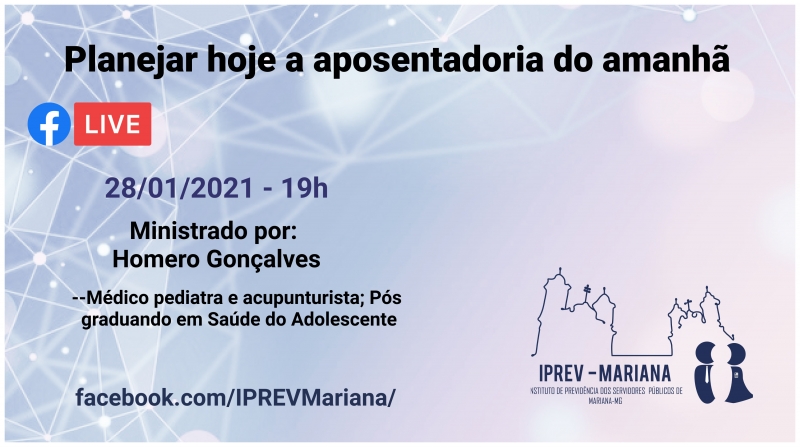 Live sobre Planejar Hoje a Aposentadoria do Amanhã