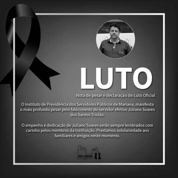 Nota de pesar e declaração de Luto Oficial