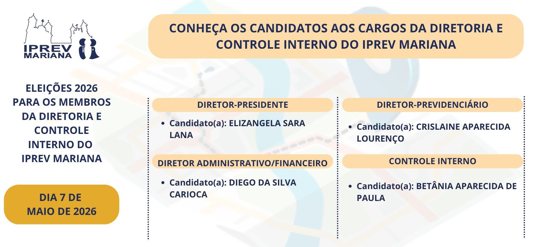 Eleições 2026 – Membros da Diretoria e do Controle Interno do IPREV Mariana